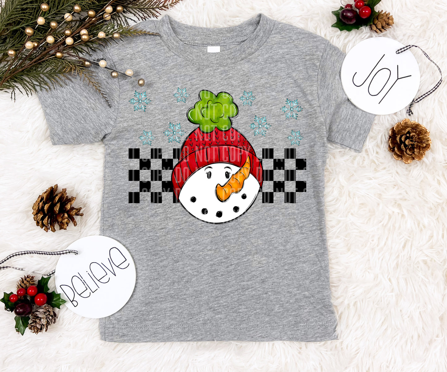 Checkered Snowman-DTF