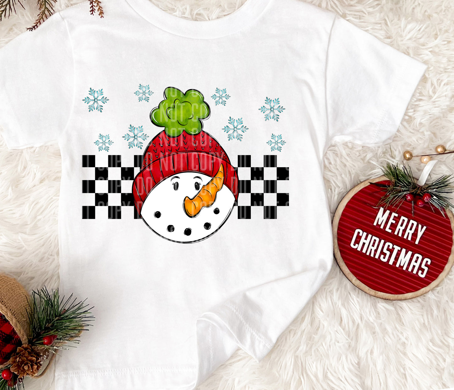 Checkered Snowman-DTF