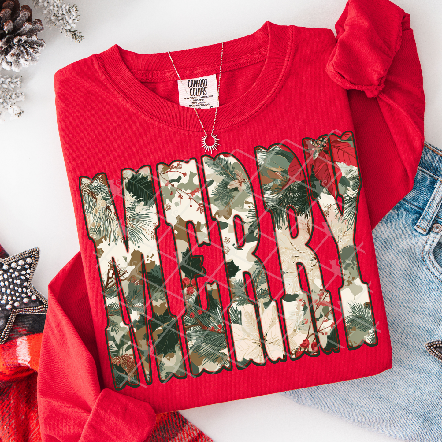christmas camo merry -DTF&UV