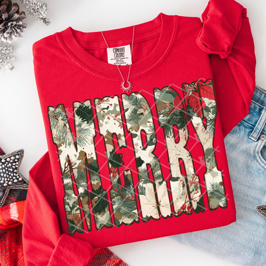christmas camo merry -DTF&UV