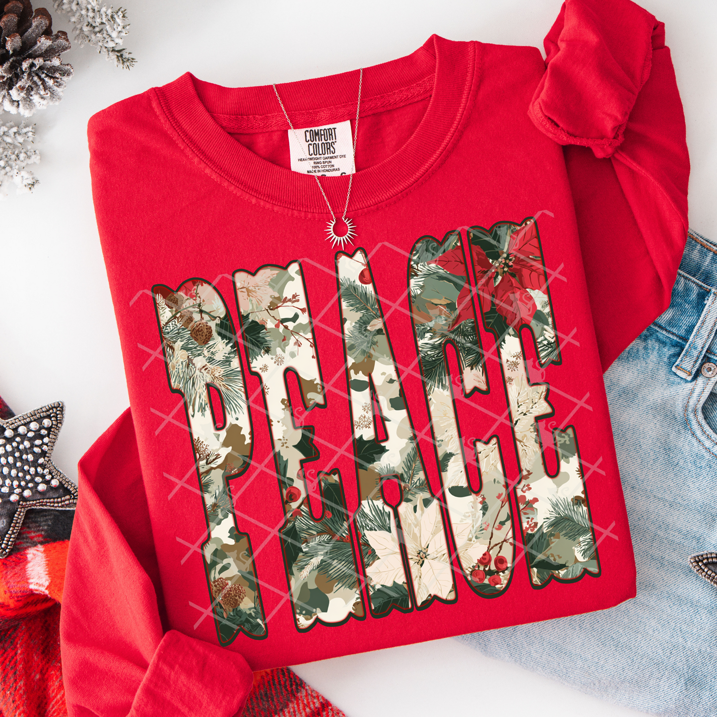 christmas camo peace -DTF&UV