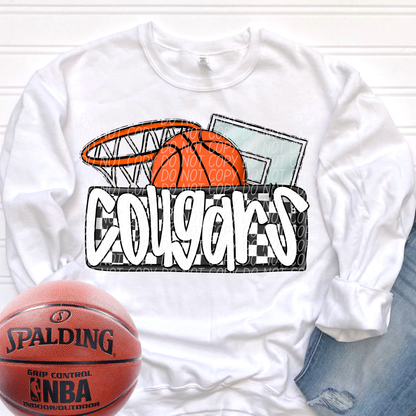 Basketball Mascots ball net backboard (DROPDOWN)-DTF&UV
