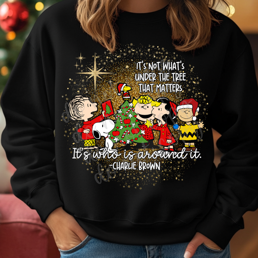 CB it's not what's under the tree faux glitter background-DTF