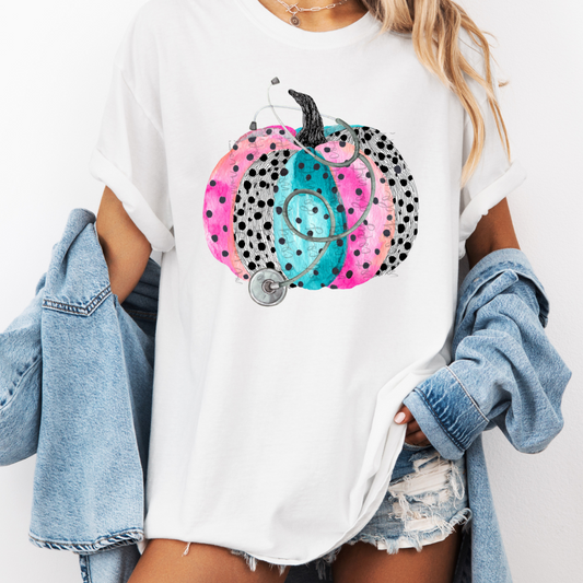 dotted pumpkin stethoscope  -DTF&UV
