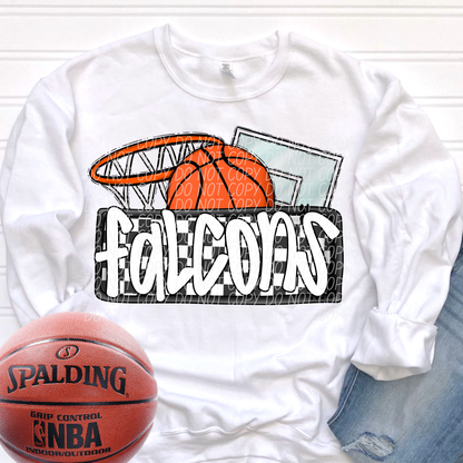 Basketball Mascots ball net backboard (DROPDOWN)-DTF&UV