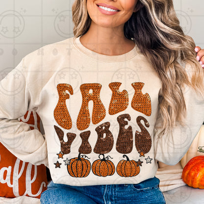 Fall vibes Faux sequins-DTF&UV