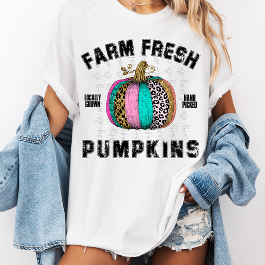 farm fresh pumpkins colorful  -DTF&UV