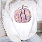 floral pumpkin with bow  -DTF&UV