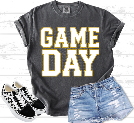 Game day white and gold-DTF&UV