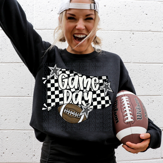 Game day Checkered flag Football (dropdown)-DTF&UV