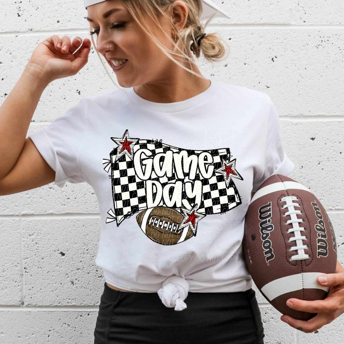 Game day Checkered flag Football (dropdown)-DTF&UV