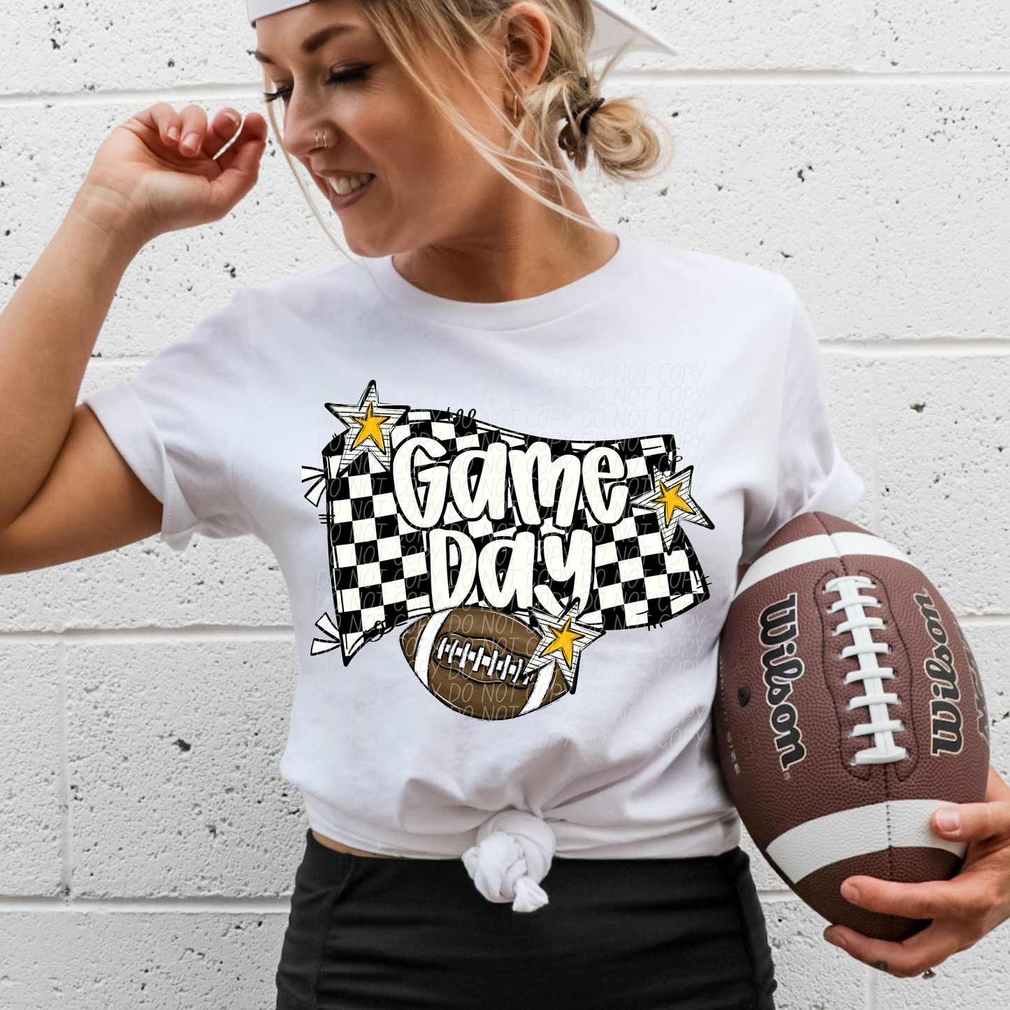 Game day Checkered flag Football (dropdown)-DTF&UV