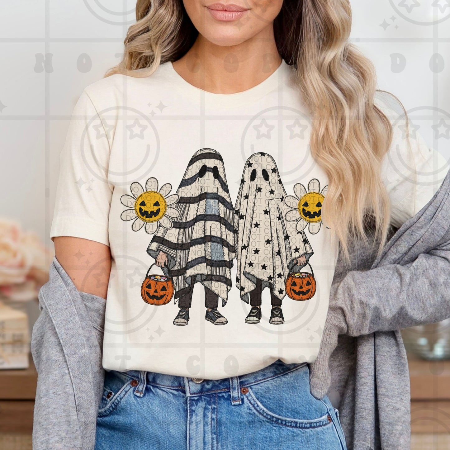 Ghosties with sunflowers-DTF&UV