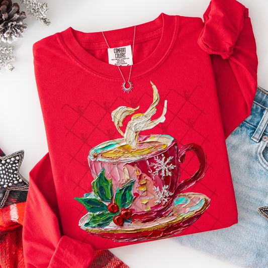 hand painted christmas coffee -DTF&UV