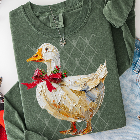 hand painted christmas goose -DTF&UV