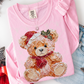 hand painted christmas teddy bear -DTF&UV