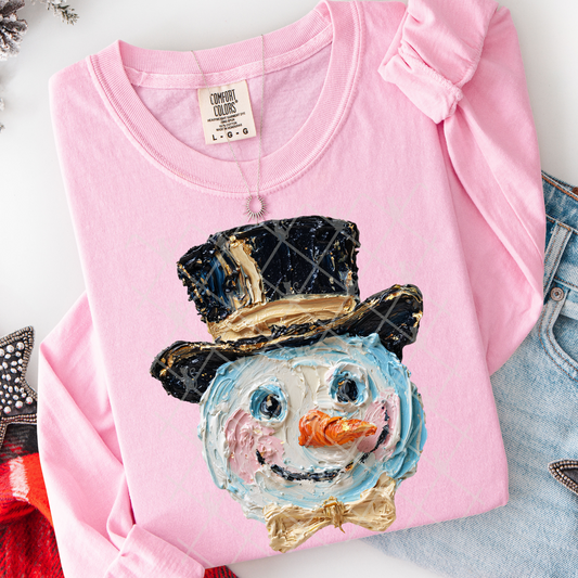 hand painted snowman -DTF&UV