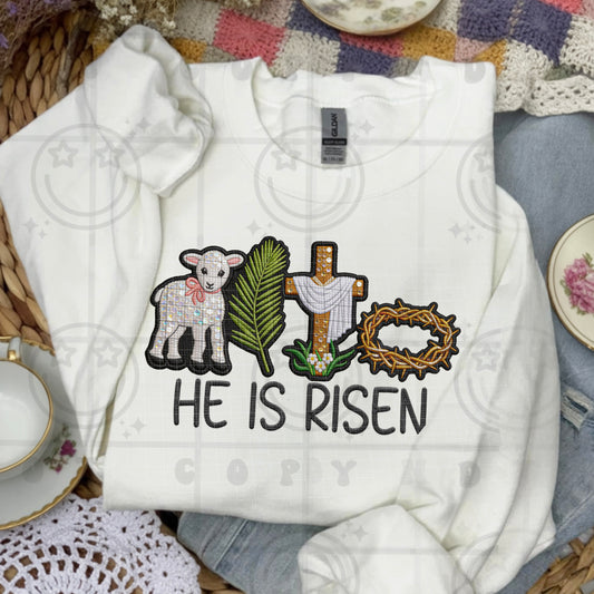 he is risen sequin -DTF&UV