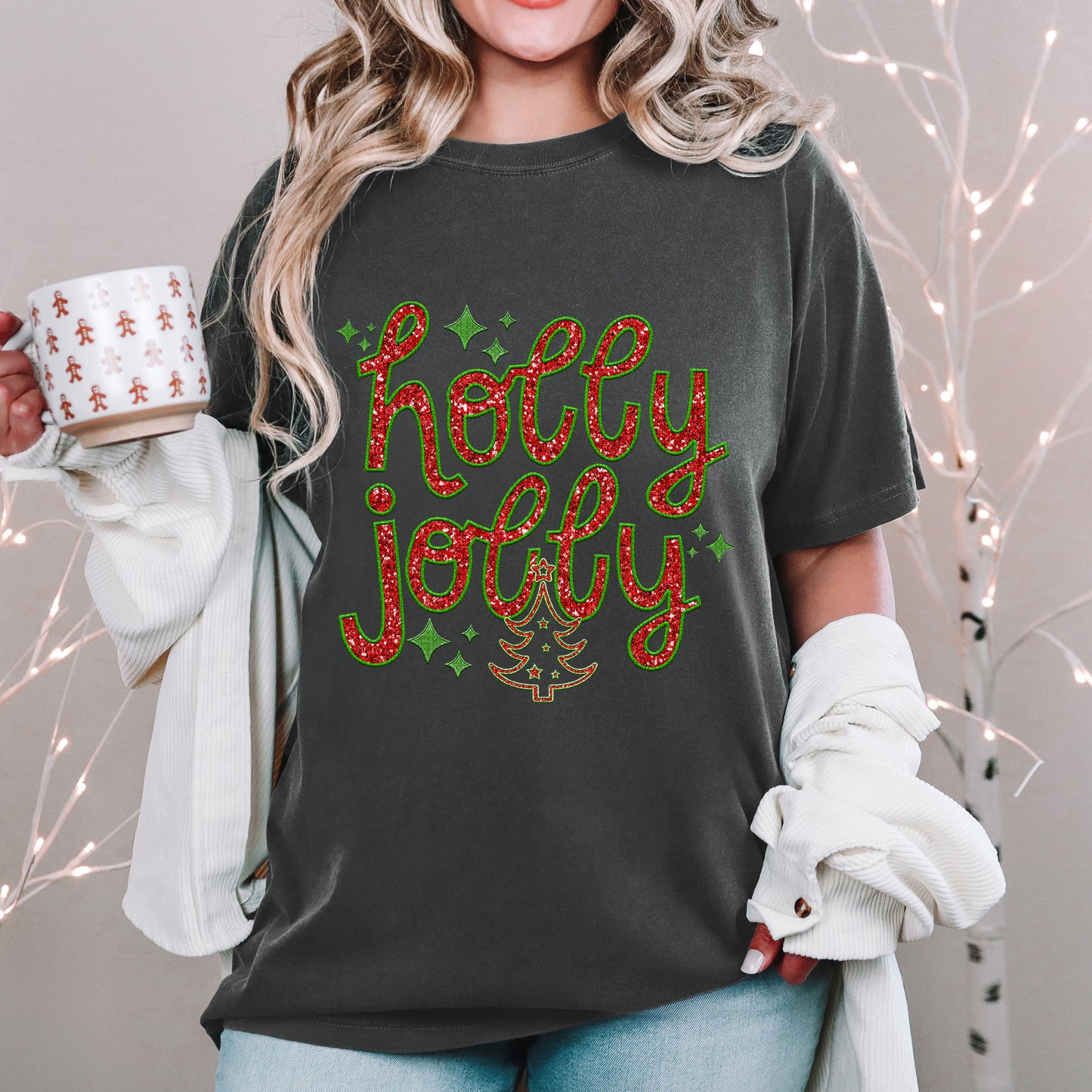 Holly Jolly red and green-DTF