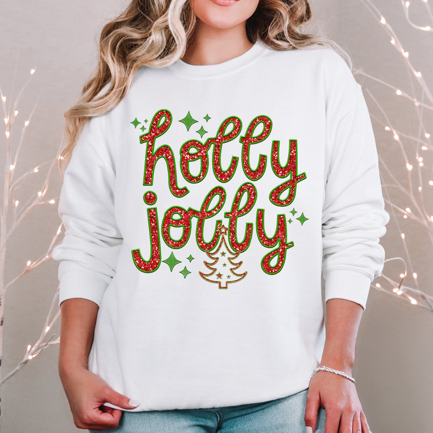 Holly Jolly red and green-DTF