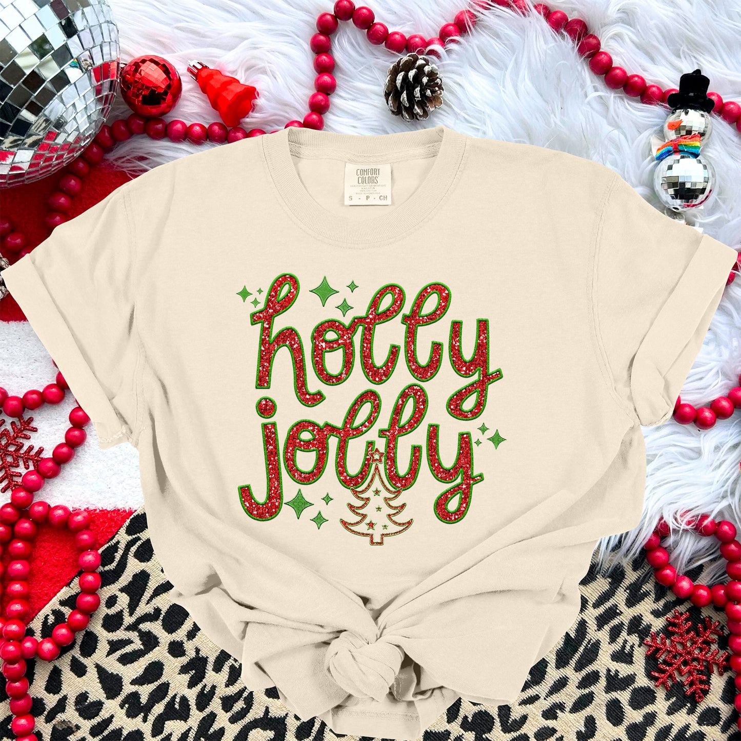 Holly Jolly red and green-DTF