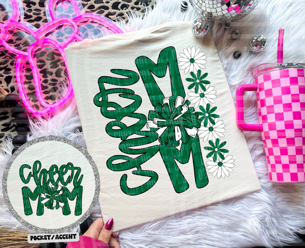 Cheer Mom (Includes front and back-COLORS IN DROPDOWN)- DTF&UV