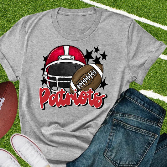 Patriots football helmet red-DTF