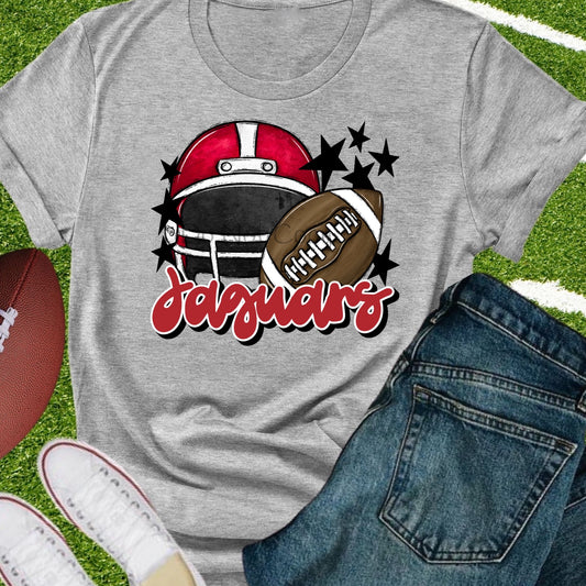 Jaguars football helmet red-DTF