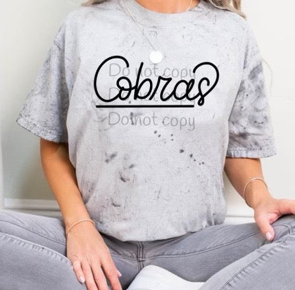 Hand lettered Cobras -DTF