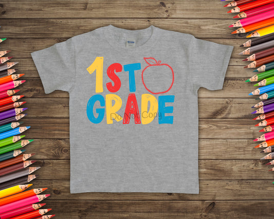 1st grade apple color-DTF