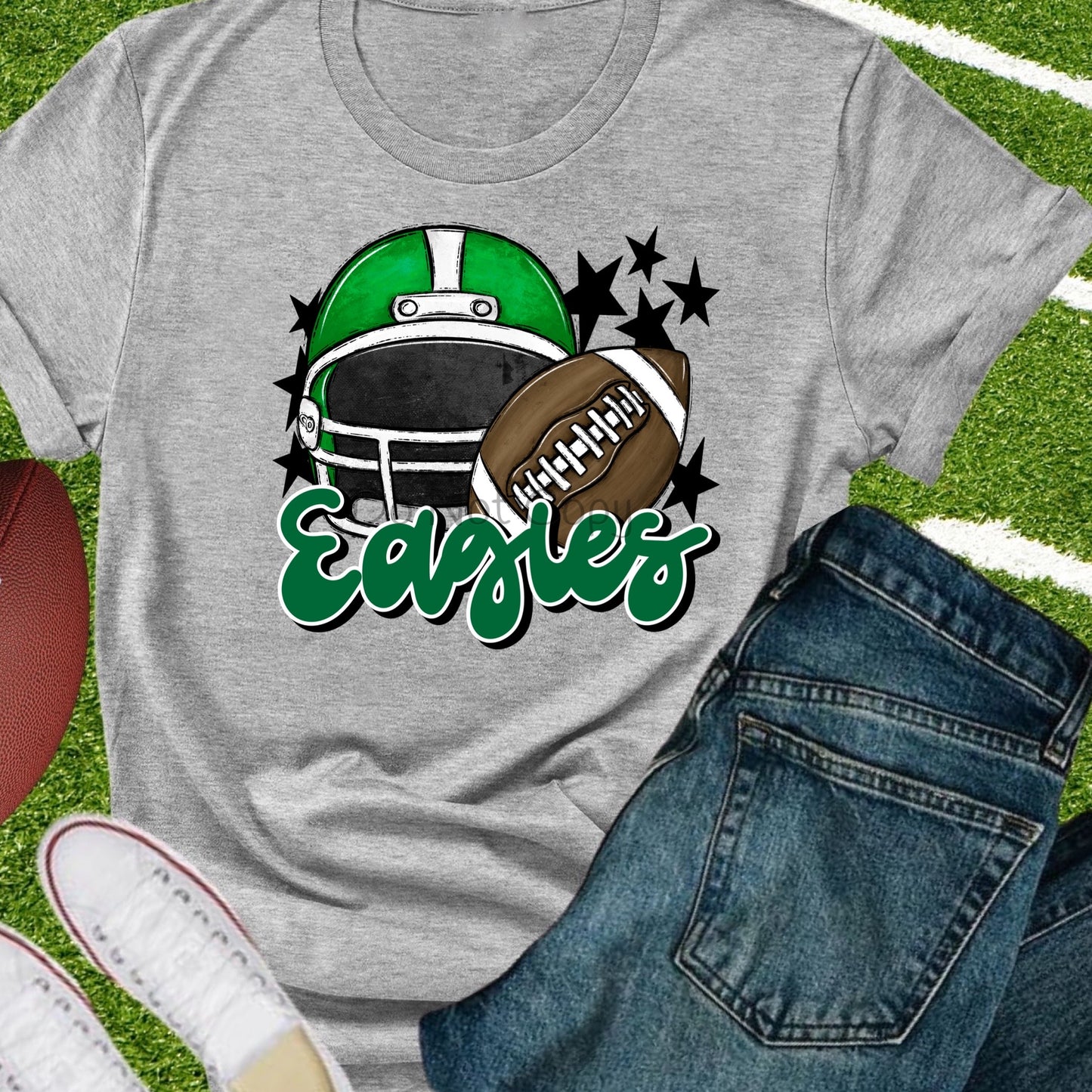 Eagles football helmet green-DTF