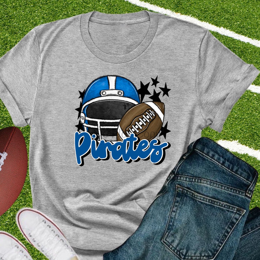 Pirates football helmet blue-DTF
