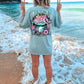 Lake life turquoise pink flowers (BACK) -DTF