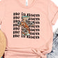 He is risen leopard cross-DTF