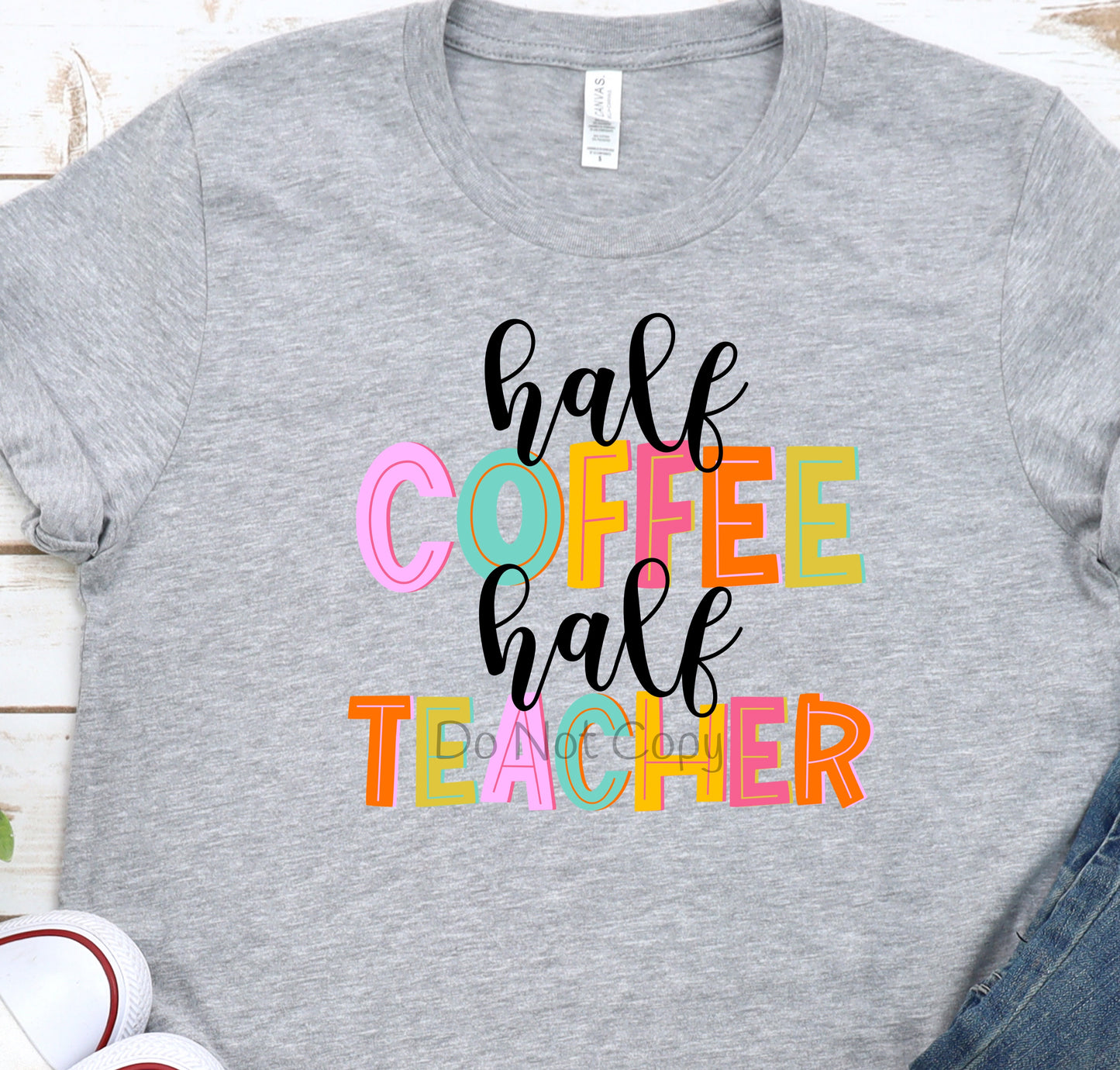 Half coffee half teacher-DTF