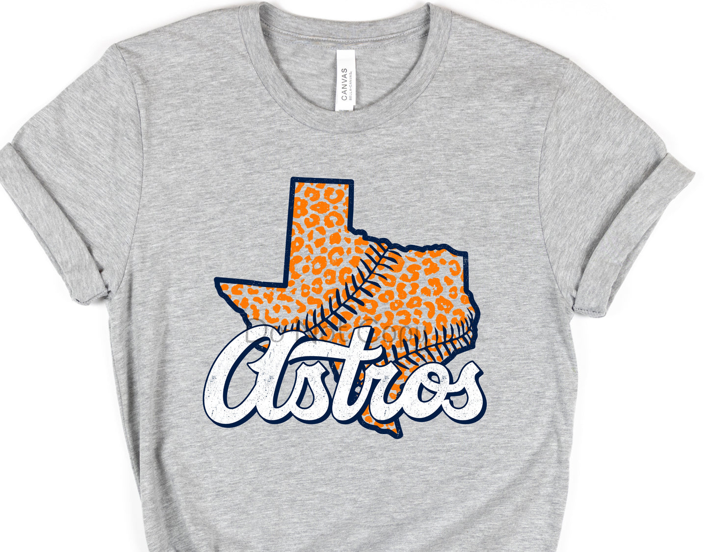 Astros Texas orange leopard-DTF