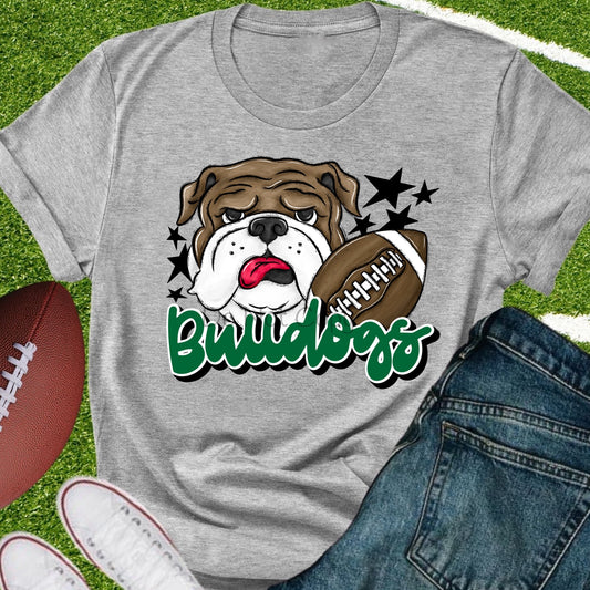 Bulldogs football green-DTF