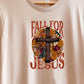 Fall for Jesus cross in circle-DTF