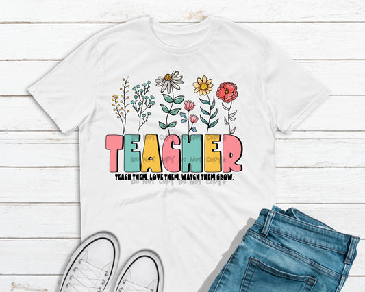 Teacher flowers-DTF