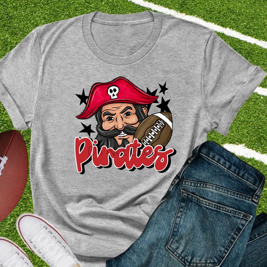 Pirates football red-DTF