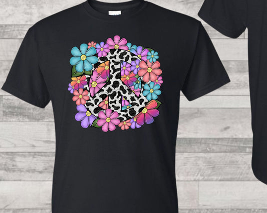 Floral peace sign- DTF