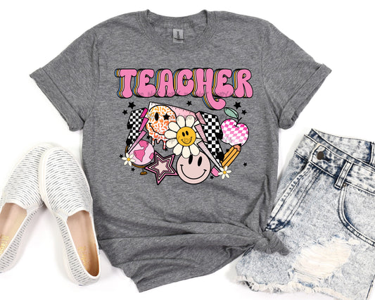 Teacher collage pink-DTF