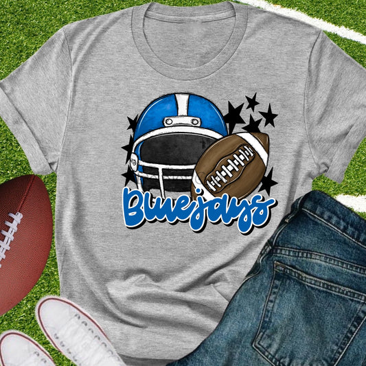 Bluejays football helmet blue-DTF