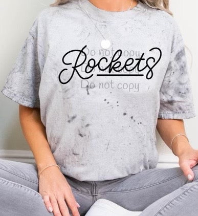 Hand lettered Rockets-DTF