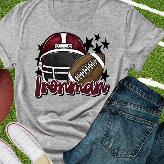Ironmen football helmet maroon-DTF