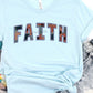 Faith blue floral faux embroidery-DTF