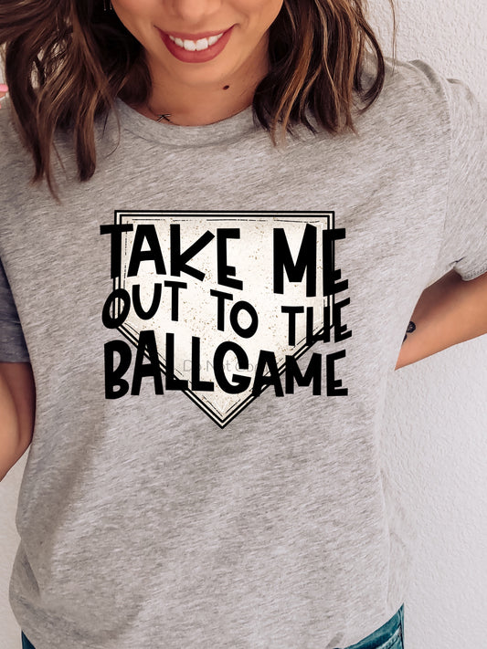 Take me out to the ballgame on baseball plate-DTF