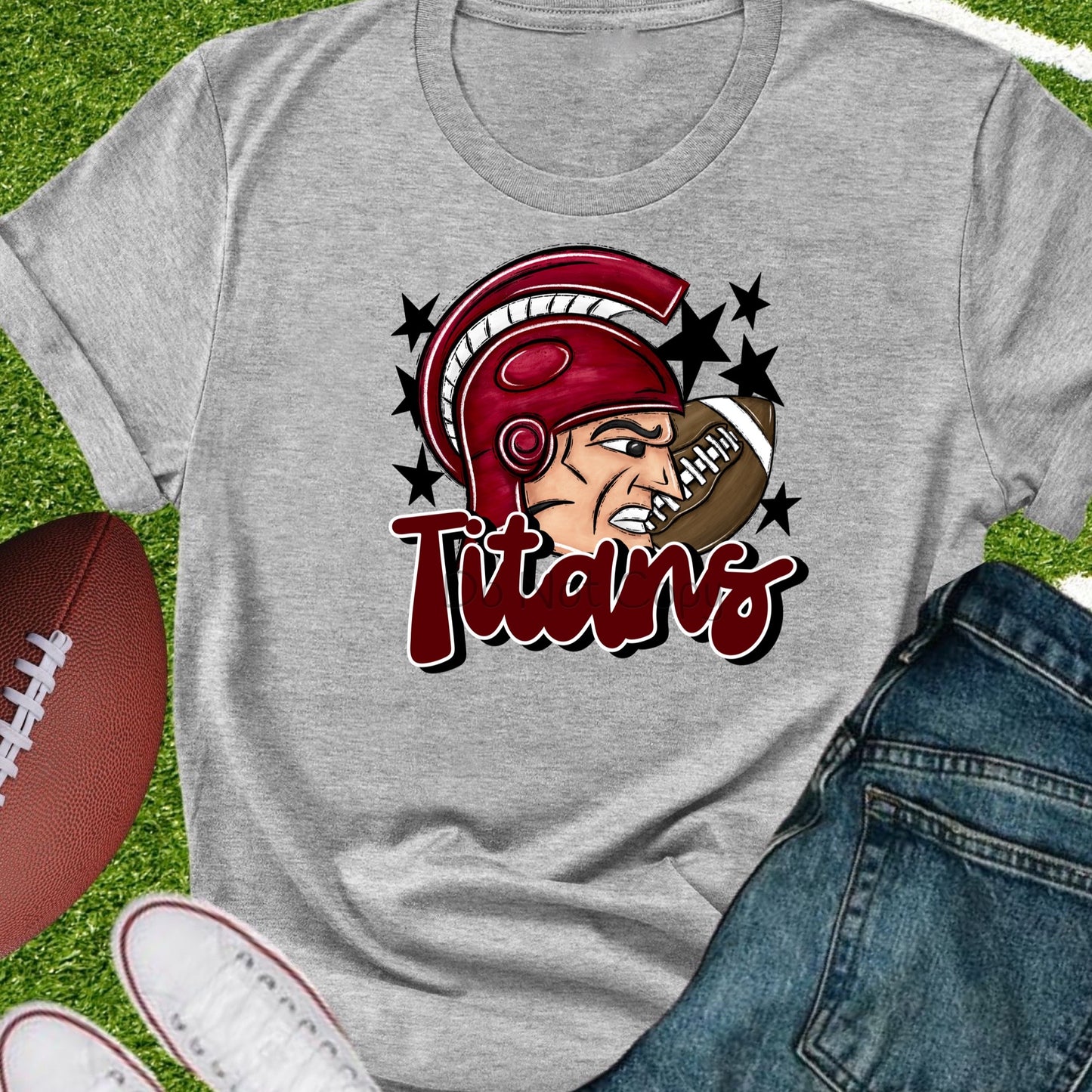 Titans football maroon-DTF