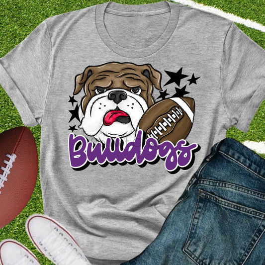 Bulldogs football purple-DTF