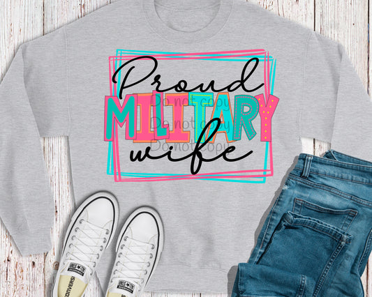 Proud military wife-DTF